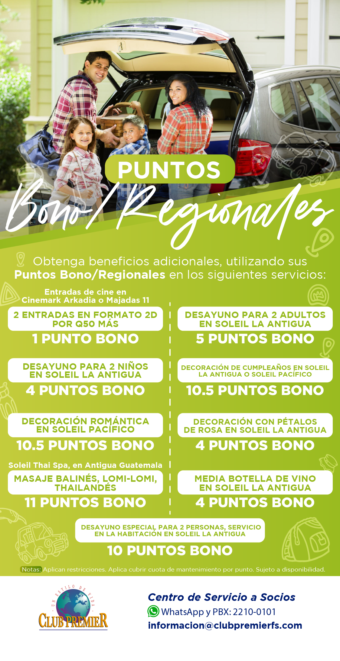 Beneficios con Puntos Bono / Regionales